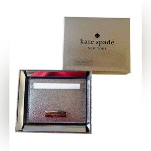 Kate Spade Kenzie Candied Flower Cardholder — Pale Purple Glitter